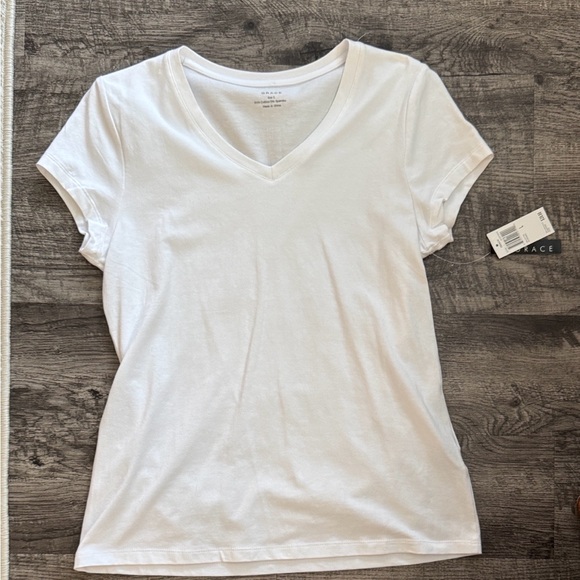 Grace Women's Classic White Short Sleeve Tee - Picture 9 of 9
